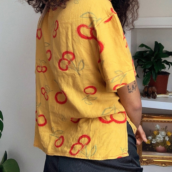 BDG Aiden Cherry Button-Through Shirt - Picture 7 of 7